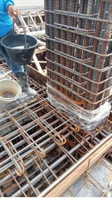 งานโครงสร้าง WECON — เทคอนกรีตเสาเป็นชั้น ๆ ไม่เทรวดเดียวจนแยกตัว