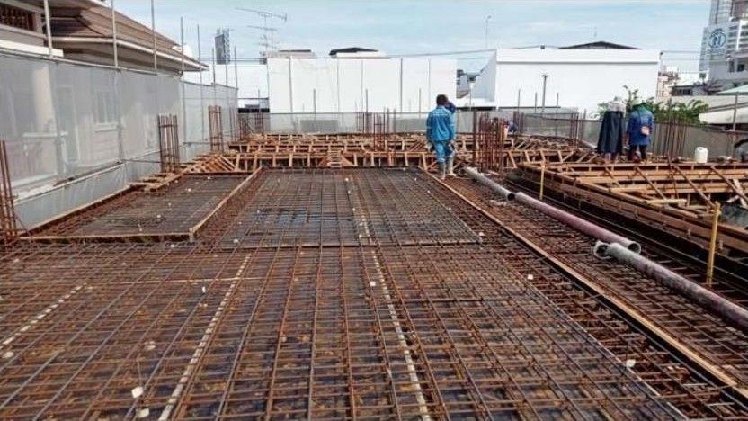 งานโครงสร้าง WECON — ตะแกรงเหล็กพื้นสองชั้น ผูกยึดทุกจุดตัด